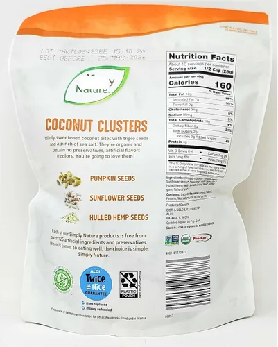Vista 2 de Racimos de coco orgánico, sin OMG, sin gluten, 10 onzas (paquete de 1, el embalaje puede variar)
