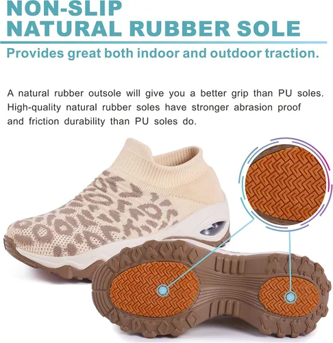 Vista 2 de ENOSKY Zapatos antideslizantes para mujer zapatos de soporte de arco para mujer zapatos de aumento de altura zapatos de trabajo para mujer zapatos