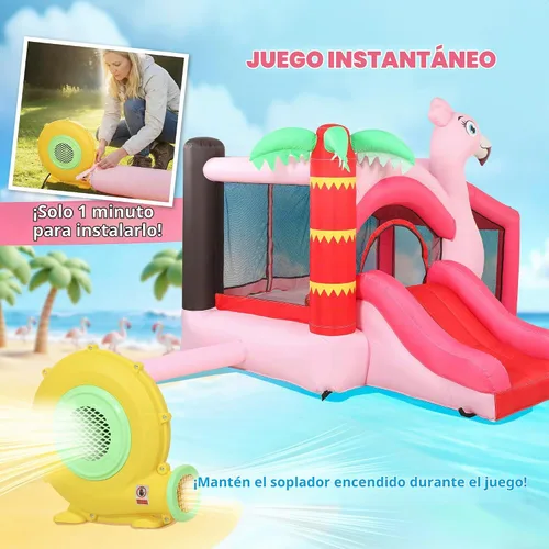 Vista 5 de Qaba Casa inflable de la despedida para los niños 4-en-1 saltando animoso