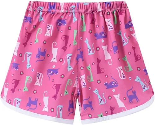 Vista 3 de Paquete de 3 pantalones cortos deportivos para niñas, pantalones cortos de entrenamiento para correr, con delfín, gimnasio, con lazo, 3-10 años