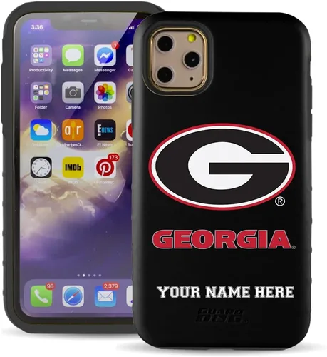 Vista 2 de Guard Dog Funda compatible con iPhone 11 Pro, grado militar, protección robusta de dos piezas, licencia universitaria, Georgia Bulldogs Nombre