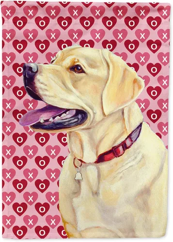 Vista 206 de Caroline's Treasures SS4484GF Bandera de jardín con diseño de bulldog inglés y corazones para el Día de San Valentín, bandera decorativa para patio