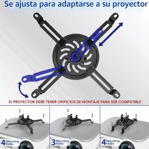 Vista 3 de VIVO Soporte de proyector de techo extensible, proyección ajustable en altura, rango de montaje de hasta 12.5 pulgadas con rango de mini proyector
