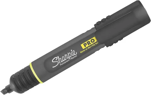 Vista 2 de Sharpie Marcador Permanente Pro, Mediano, Punta de Cincel, Negro, 12 Unidades (2018326)
