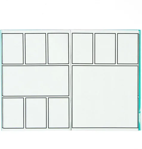 Vista 3 de Fun Express Libro de cómics en blanco para niños, 12 libros, bloc de actividades de libro de dibujo con paneles y plantillas preimpresas, kit