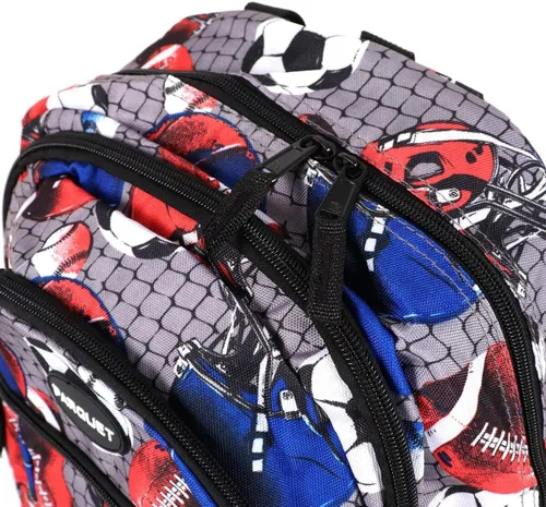 Vista 8 de Parquet Mochila escolar y de viaje para exteriores, equipaje, portátiles, mochila deportiva para adultos y adolescentes, Sport-gris, Mochilas