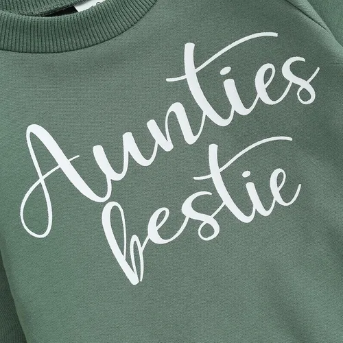 Vista 4 de fhutpw Sudadera de manga larga con estampado de letras para bebés, niños y niñas, ropa de otoño