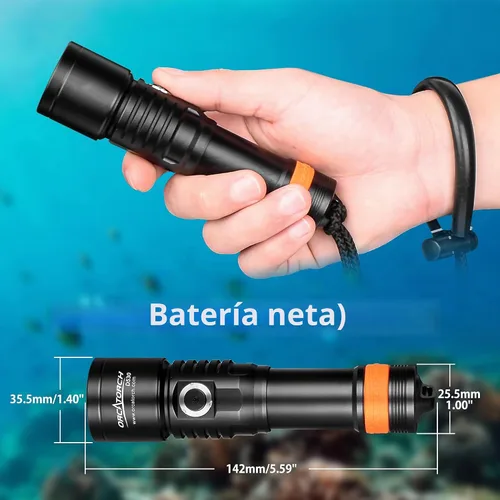 Vista 4 de ORCATORCH D530 - Luz de buceo de 1500 lúmenes con luz blanca fría de 6500 K