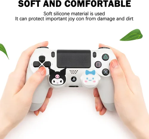 Vista 4 de DLseego Dog & Evil Rabbit - 4 tapas de agarre para el pulgar para Xbox One PS5 PlayStation4 DualSense Switch Pro Wireless Controller Deck de vapor