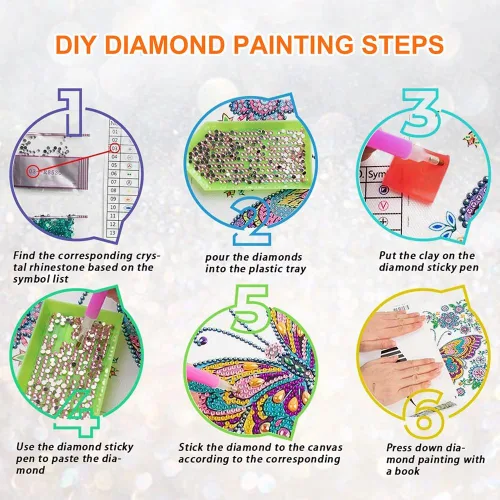 Vista 7 de Stalente Kits de pintura de diamantes para adultos, kits de arte de diamantes de forma especial 5D para principiantes, pintura de diamantes