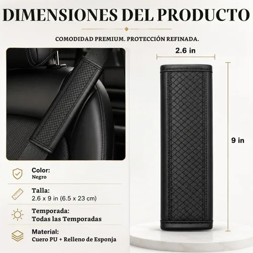 Vista 2 de Almohadillas para cinturón de seguridad, fundas de cuero para cinturón de seguridad, cojín de conducción más cómodo, ayuda a proteger tu cuello