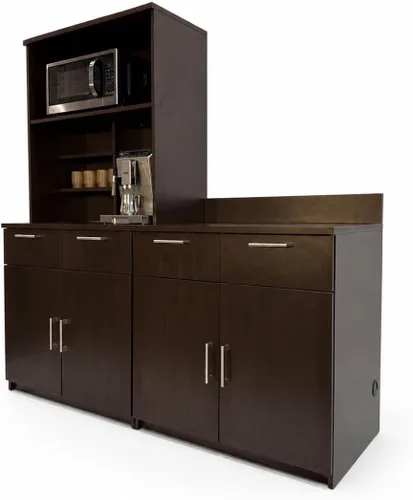 Vista 7 de BREAKtime Armario para microondas con almacenamiento de base de 2 puertas, gabinete de oficina comercial, totalmente montado, 72 pulgadas de ancho x