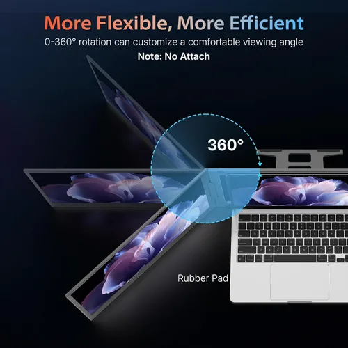 Vista 7 de QQH - Extensor de pantalla para laptop, 15.6" 1080P Ultra-Slim Laptop