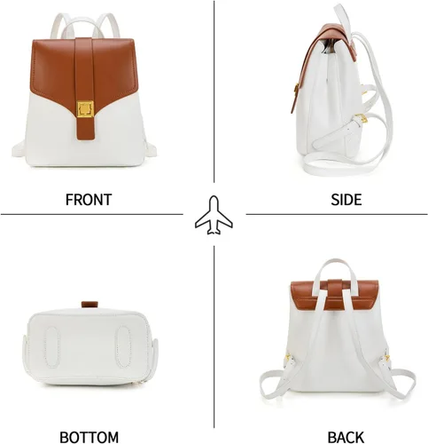 Vista 5 de seyfocnia Bolso tipo mochila para mujer, a02 Blanco Marrón, Moda