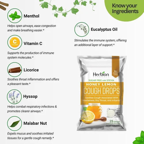 Vista 3 de HERBION Naturals - Gotas para la tos, sin azúcar con stevia, suplemento dietético, alivia la tos, para adultos y niños mayores de 6 años, 125 gotas