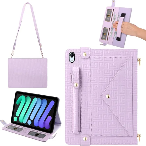 Vista 117 de Funda tipo bolso para iPad mini de 5ª/4ª/3ª/2ª/1ª generación de 7.9 pulgadas, Techcircle funda ligera tipo folio con soporte bandolera con billetera