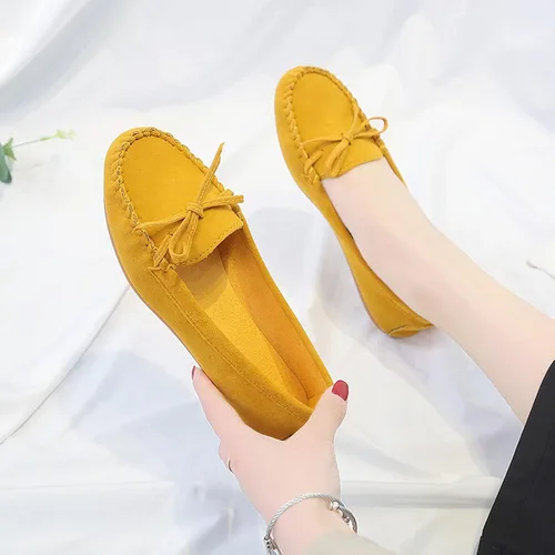Vista 7 de fabalshop Mocasines para mujer, zapatos gruesos, zapatos planos, casuales redondos, mocasines individuales de ocio para mujer, gruesos