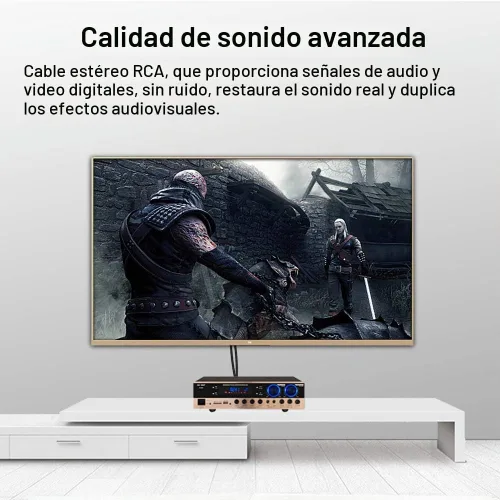 Vista 4 de 2 cables de 0.250 in a 2RCA, doble conector estéreo TS macho de 1/4 pulgadas a 2 RCA macho adaptador divisor de cable de audio estéreo