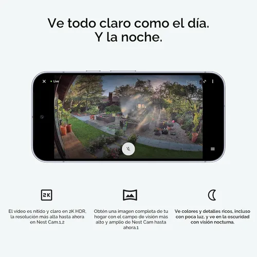 Vista 6 de Google Nest Cam Outdoor (con cable, 2.ª generación) - Cámara de seguridad