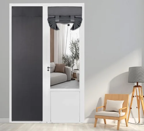 Vista 35 de PI Cortina Opaca para Puerta, Sombra de Privacidad que se Ata con Aislamiento Térmico, Cortina de Puerta Pequeña para Aula/Puerta Corredera/Puerta