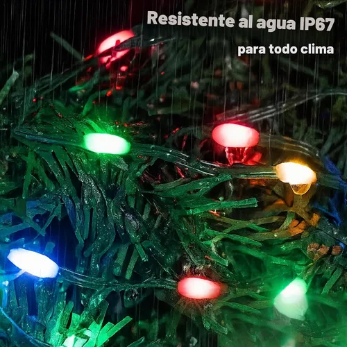 Vista 5 de Luces de Navidad de 800 LED y 264 pies, luces impermeables IP67 para árbol de Navidad con 8 modos, control remoto, 3 temporizadores y función