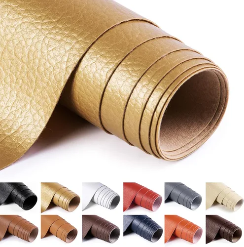 Vista 24 de ANMINY - Tela de piel sintética de vinilo de 54 pulgadas de ancho para tapicería por yarda, de 0.7MM de grosor, cuero PU suave, material de vinilo