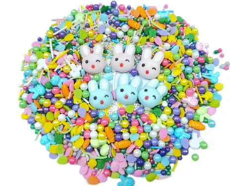 Vista 10 de Sentovac Gránulos comestibles de perlas de zanahoria de Pascua para decoración de pasteles, cupcakes, galletas y helado, 3.35 onzas