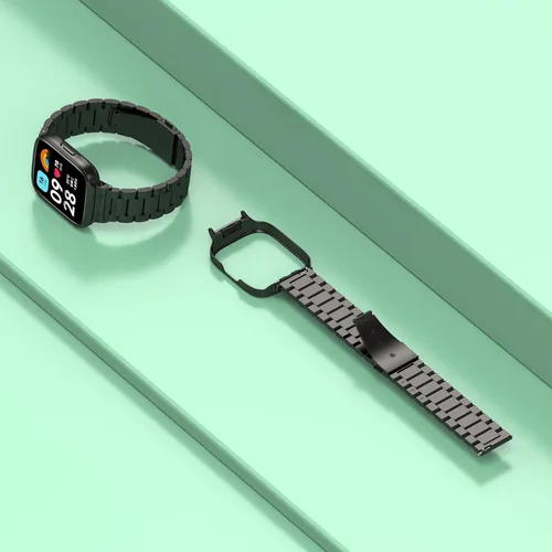 Vista 6 de Compatible con Redmi Watch 3 Lite/3 Active Band, bandas de metal de acero inoxidable, pulseras ajustables, accesorios de reloj inteligente
