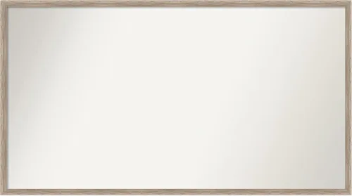 Vista 67 de Amanti Art Espejo de baño blanco para sobre el fregadero, 24 x 27 pulgadas, espejo de tocador rectangular con cuña de madera dura, marco de madera