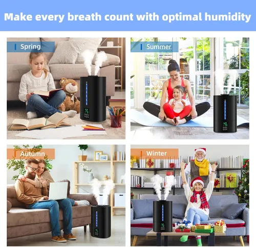 Vista 8 de Coolfiqu Humidificadores de 6L para dormitorio, habitación grande, hogar, humidificador fresco y cálido para bebés y plantas, humidificadores