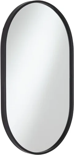 Vista 5 de Uttermost Rapido - Espejo de pared ovalado para tocador, moderno, marco de hierro negro mate, 24 pulgadas de ancho para baño, dormitorio, sala