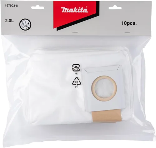 Vista 3 de Makita 197903-8 Bolsa de filtro para polvo, 10/PK, color blanco