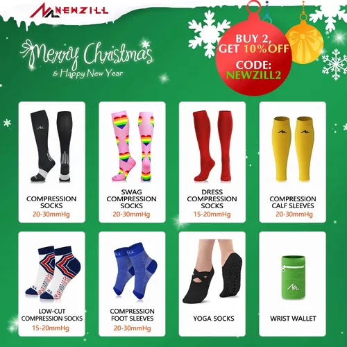 Vista 7 de NEWZILL Medical Compression Socks for Women and Men Circulation 20-30 mmHg Compression Stockings for Running Nursing Travel