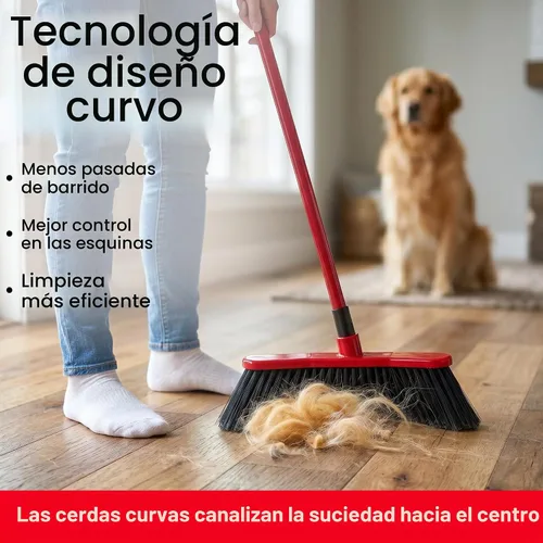 Vista 5 de Da Vinci Broom con juego combinado de recogedor, cabezal curvado de 16