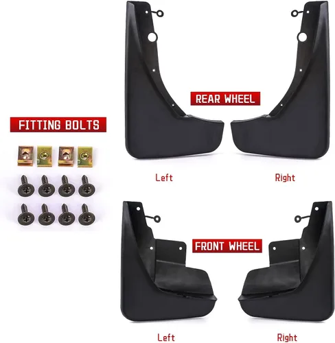 Vista 3 de x xotic tech 4 unidades de guardabarros delanteros y traseros con solapa de barro para guardabarros con accesorios de hardware, juego completo