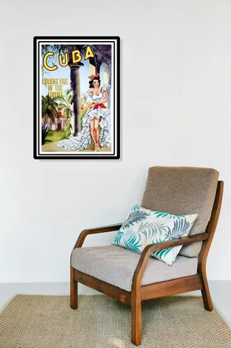 Vista 3 de Artist Unknown Póster de Cuba, Isla de los Trópicos, Póster de Viaje Vintage Home Decor, Wall Art
