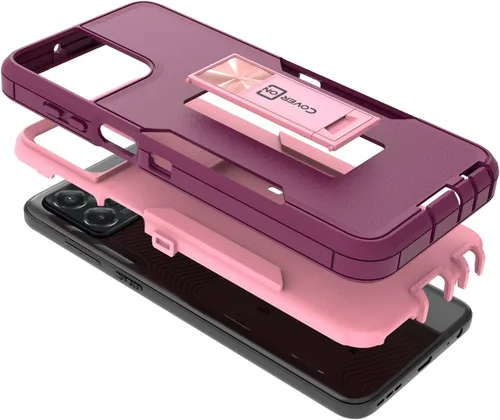 Vista 3 de CoverON Funda rígida diseñada para Motorola Moto G Power 5G, resistente grado militar A de doble capa híbrida de TPU suave, cubierta de plástico