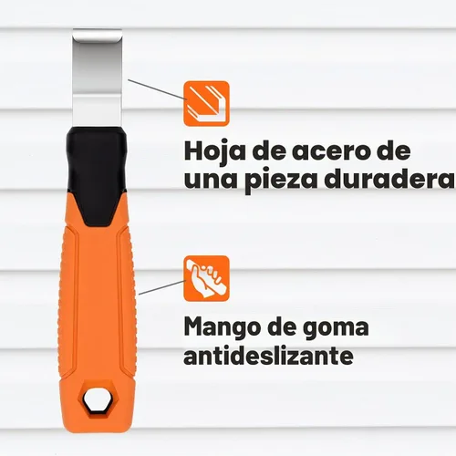 Vista 6 de Herramienta de extracción de revestimiento de vinilo con mango extra largo, mango de agarre antideslizante de hoja de acero para instalación