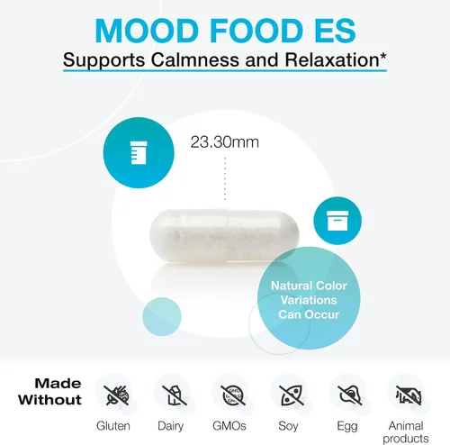 Vista 4 de XYMOGEN Mood Food ES - Apoya la calma, la relajación y un estado de ánimo saludable con folato activo, vitaminas B, 5-HTP, GABA, minerales
