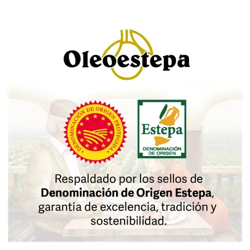 Vista 4 de Oleoestepa Hojiblanca - Aceite de oliva virgen extra español - 0.75 litros / 25.4 onzas