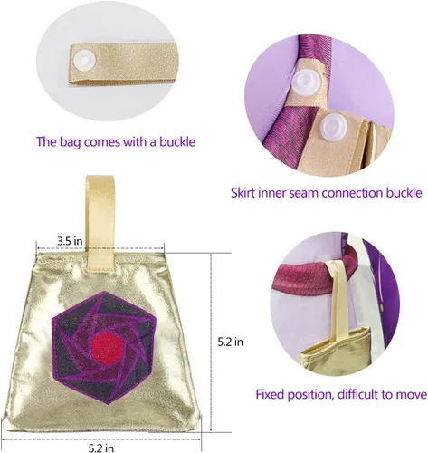 Vista 6 de Zalongye Disfraz de princesa de Asha Wish para niñas, disfraces de Navidad