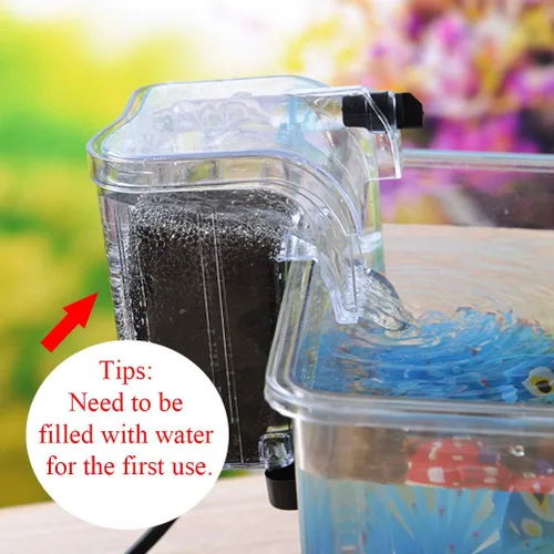 Vista 8 de HIERYAN Filtro pequeño para acuario para pecera, filtro para colgar en el filtro de acuario, pequeño filtro sumergible para tanque de peces colgante
