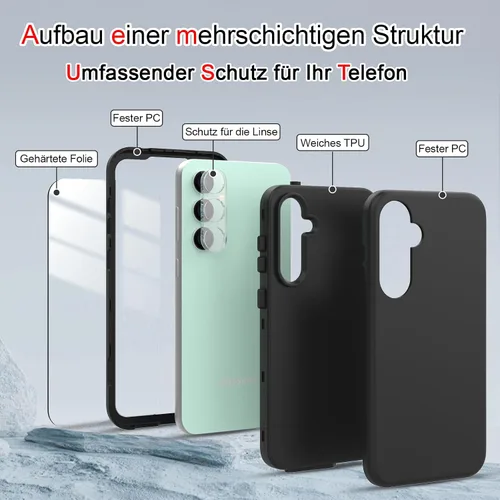 Vista 3 de Funda Magnética Diseñada para Samsung Galaxy S23 FE, con Protector de Pantalla + Protector de Lente de Cámara + Soporte, Funda para Galaxy S23 FE 5G