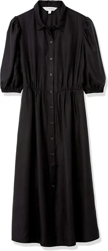 Vista 6 de The Drop Ellen Vestido camisero midi con mangas abombadas y espalda abierta para mujer