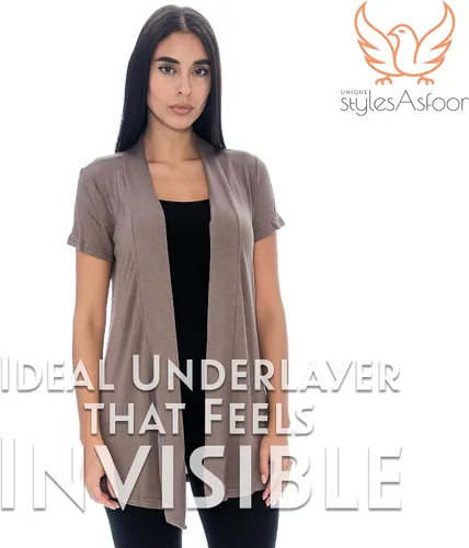 Vista 5 de UNIQUE STYLES ASFOOR Camisetas sin mangas para mujer, camisetas sin mangas extra largas para mujer