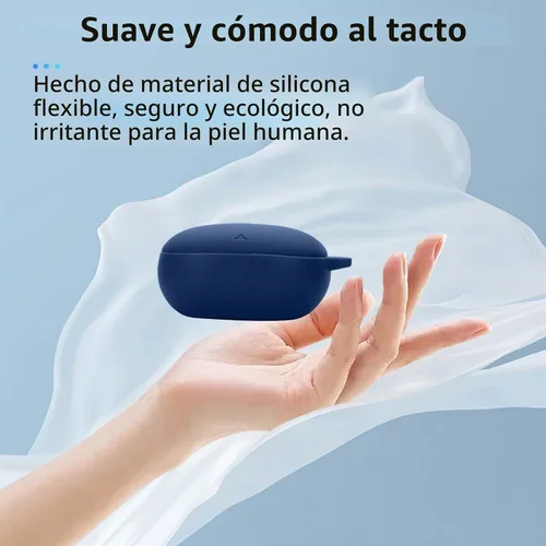 Vista 4 de NOUKAJU - Funda protectora para auriculares Anker Soundcore Liberty 5 (con mosquetón + cordón + bolígrafo de limpieza) a prueba de caídas, a prueba