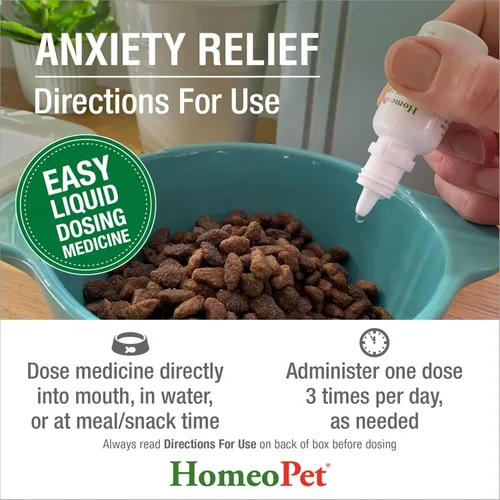 Vista 5 de HomeoPet Medicina para aliviar la ansiedad para mascotas, alivio natural de la ansiedad para perros y gatos, medicina calmante para gatos y perros