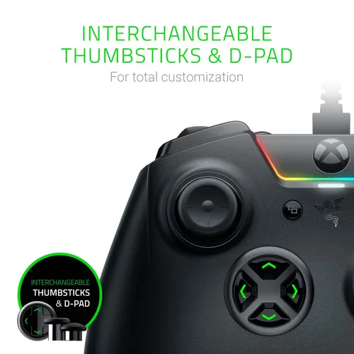 Vista 2 de Razer Wolverine Ultimate Officially Licensed Xbox One Controller 6 Remappable Buttons and Triggers - Interchangeable Thumbsticks and D-Pad - For PC