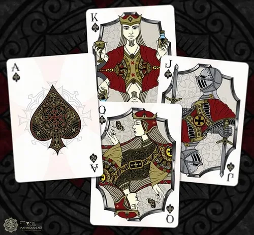 Vista 8 de Carmesí de la fortaleza que juega la baraja especial del póker de Gamblers Warehouse