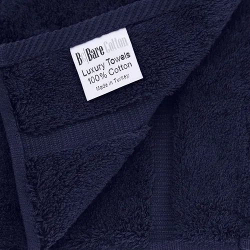 Vista 6 de Script R - Toalla de baño con monograma, regalo personalizado, 27 x 54 pulgadas, juego de 1 toalla bordada con texto dorado, 100% algodón turco Navy